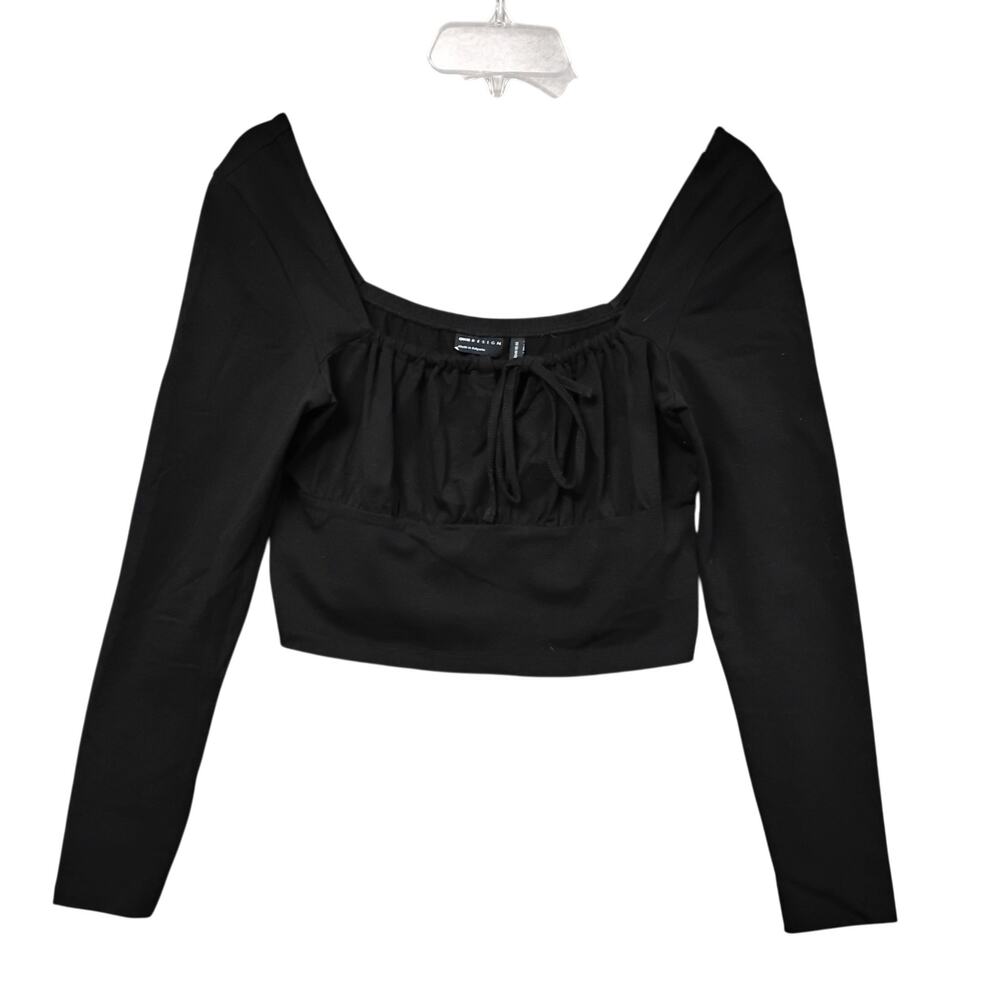 ASOS Design Peasant Renaissance Top Size 8 Black Long Sleeve Pullover